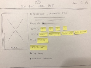 paper prototype of blackberry bun page